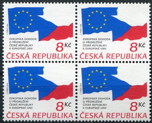 (1995) č. 63 ** (4-bl) - Česko - Dohoda o přidružení - VV - bez tisku černošedé barvy