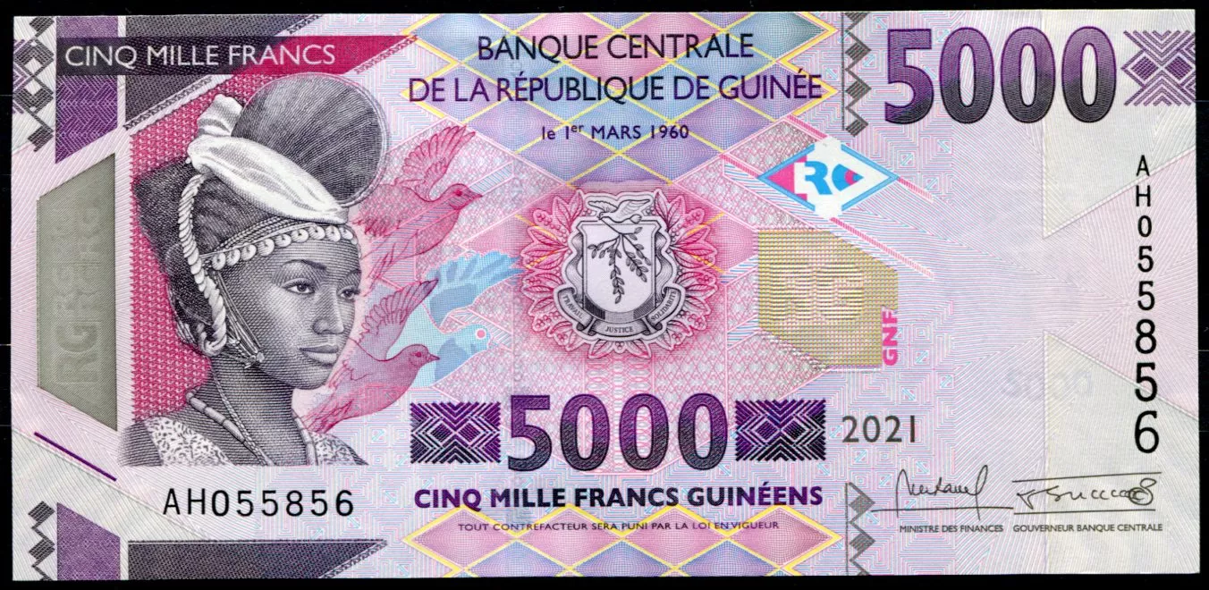 Guinea (P 49c) 5000 FRANCS (2021) - UNC