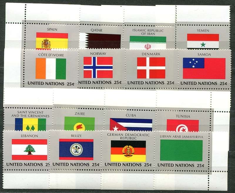 (1988) MiNr. 553 - 568 ** - UN New York - Flags 1988 series