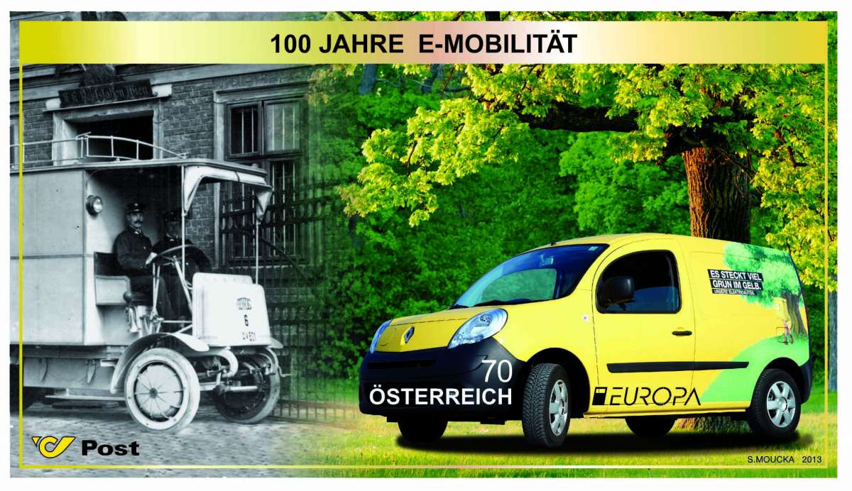 (2013) MiNo. 3070 ** - Austria - MINISHEET 75 - EUROPE 2013 'Postal vehicles "