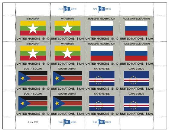 Známky OSN - vlajky