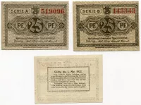 (1922) Mecklenburg-Schwerin - 25 Pfening (UNC) | A series, B series