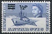 (1971) MiNr. 25 ** - Britská antarktická území - loď M.V. Kista Dan (přetisk)