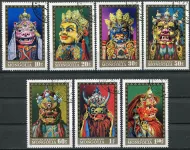 (1971) MiNr. 633 - 639 - O - Mongolsko - Taneční masky