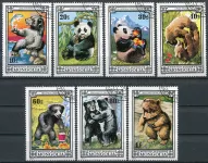 (1974) MiNr. 871 - 877 - O - Mongolsko - Medvědi
