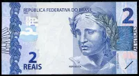 Brazil (P 252 f) 2 Reais (2023) - UNC Brazílie (P 252 f) 2 Reais (2023) - UNC