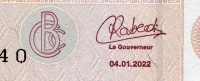 Congo (P 97Ab) 50 FRANCS banknote (2022) - UNC Vzor podpis