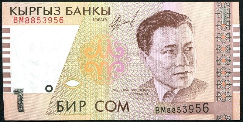 Kyrgyzstan (P15) - 1 Som (1999) - UNC