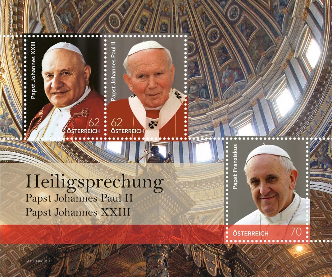 MiNr. 3138 - 3140 ** - Rakousko - BLOCK 79 - Svatořečení papežů