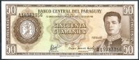 Paraguay (P 197) - 50 quaranies (1952) - UNC